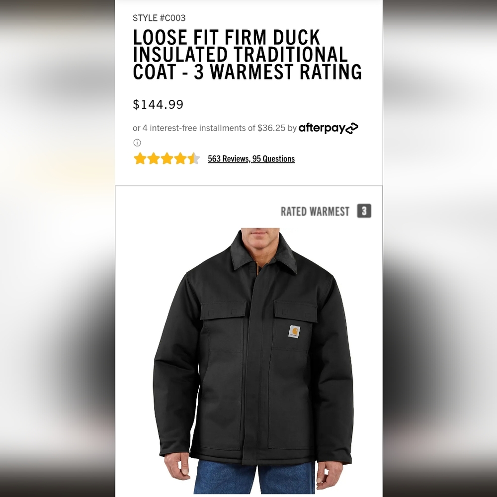 NWT carhartt jacket men's L tall
